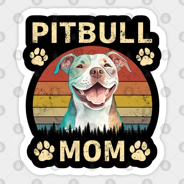 Pitbull Mom Sticker by Karin Wright